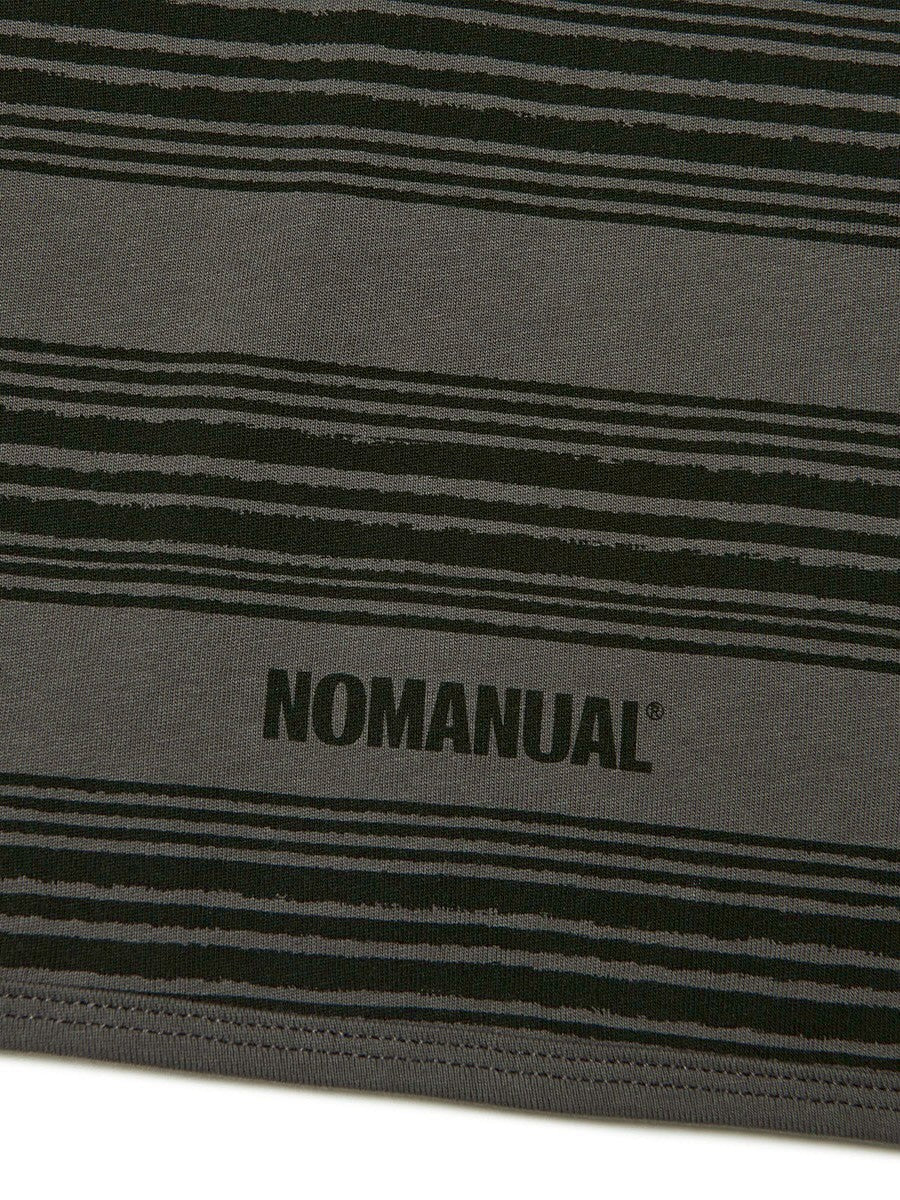 【NOMANUAL】PAINTED STRIPE LONG SLEEVE TEE