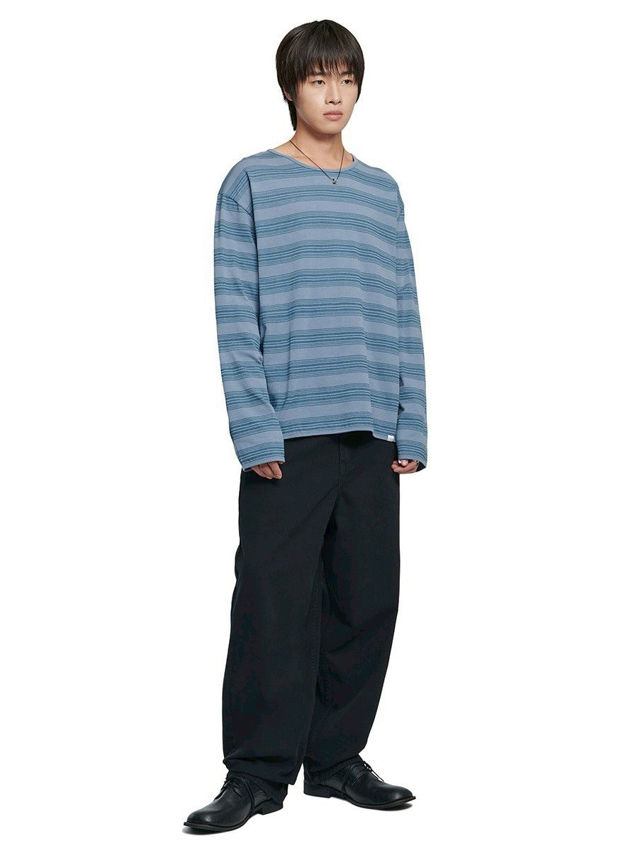 【NOMANUAL】PAINTED STRIPE LONG SLEEVE TEE