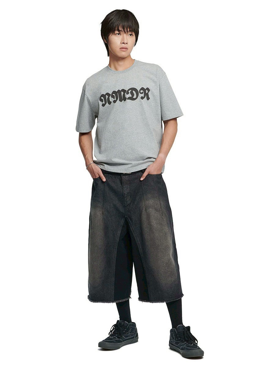 【NOMANUAL】WAFFLE PATCHED CROP T-SHIRT