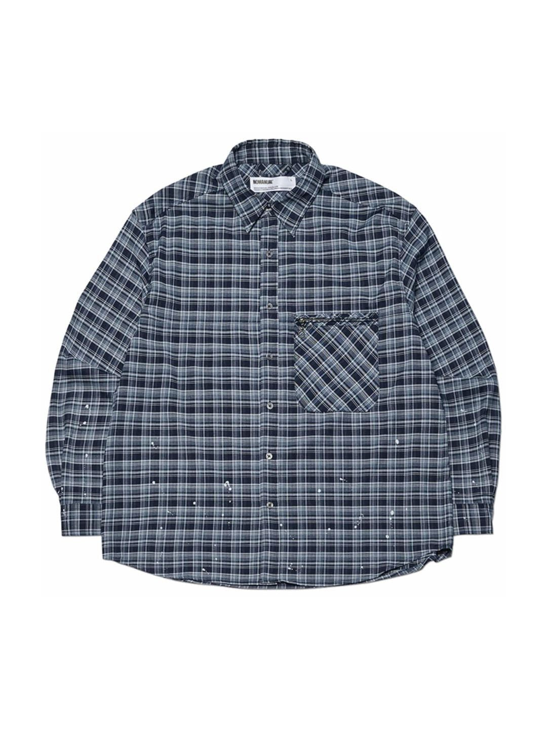 【NOMANUAL】PAINTED PLAID SHIRT