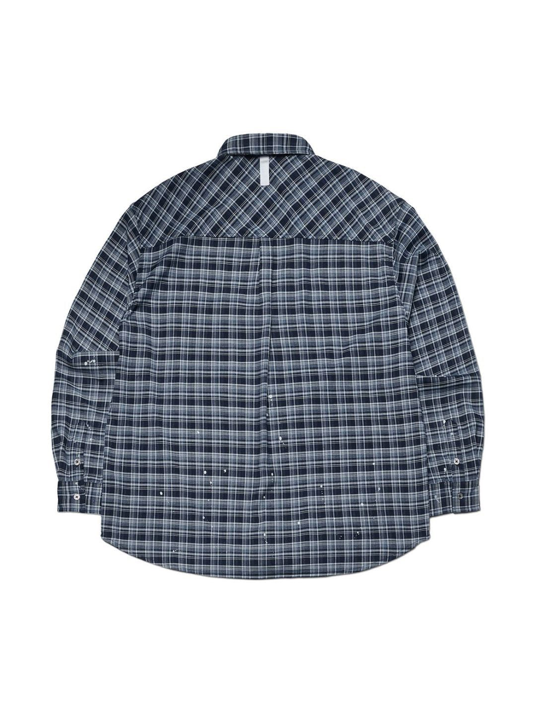 【NOMANUAL】PAINTED PLAID SHIRT