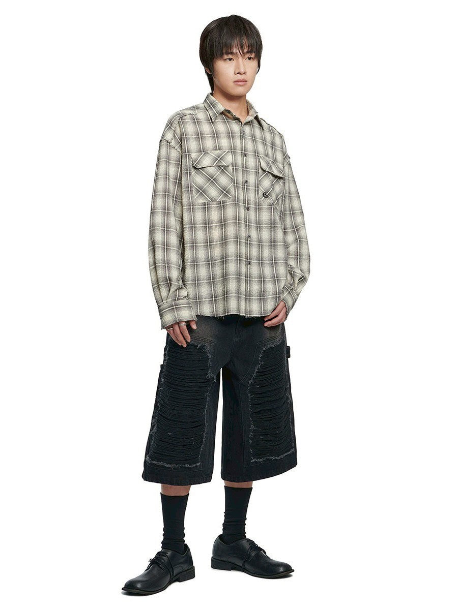 【NOMANUAL】ROUGH SEERSUCKER CHECK SHIRTS