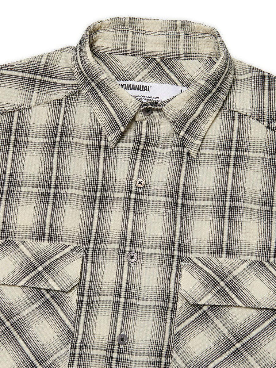 【NOMANUAL】ROUGH SEERSUCKER CHECK SHIRTS