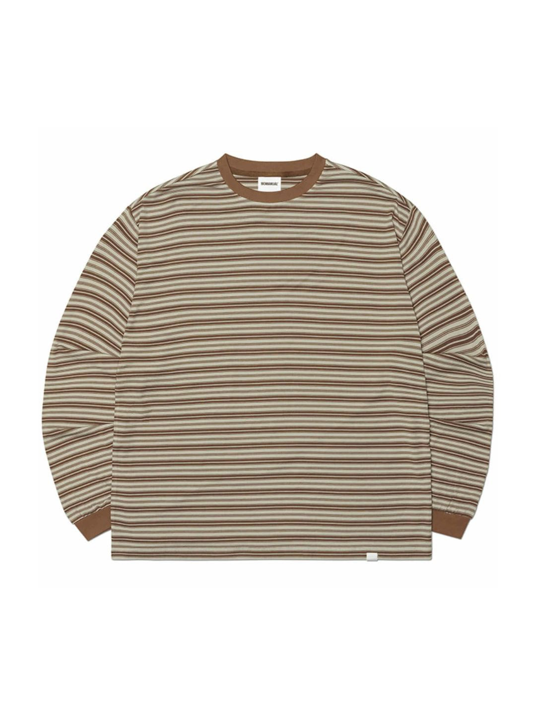 【NOMANUAL】OFFBEAT STRIPE LONG SLEEVE TEE