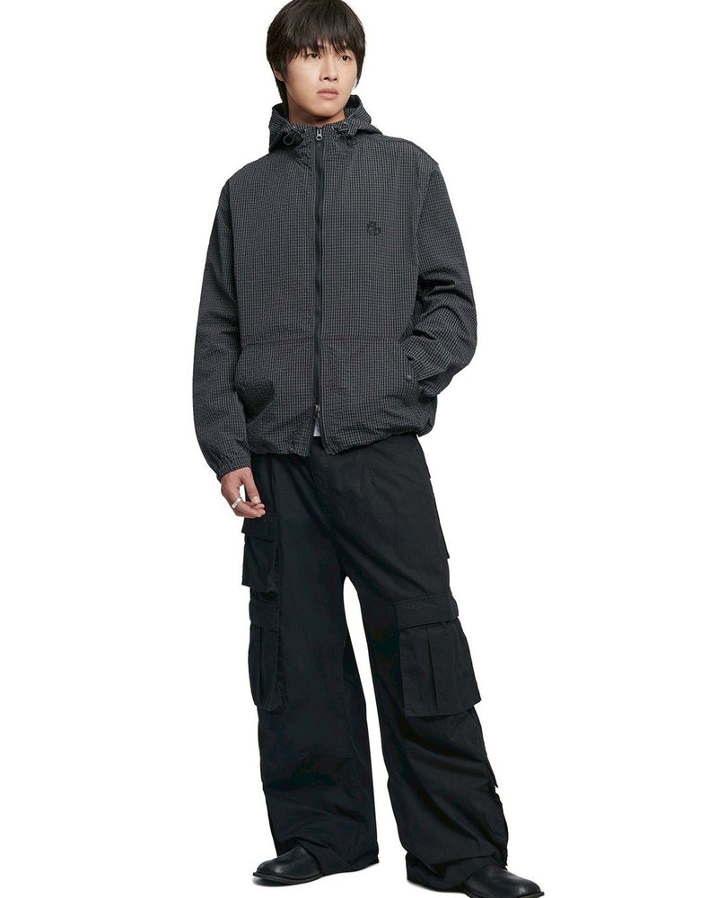 【NOMANUAL】HOODED CHECK WIND JACKET