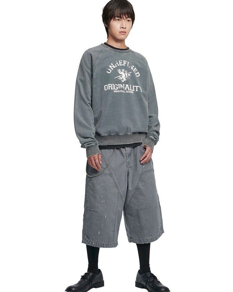 【NOMANUAL】UNREFINED EMBLEM RAGLAN SWEATSHIRT