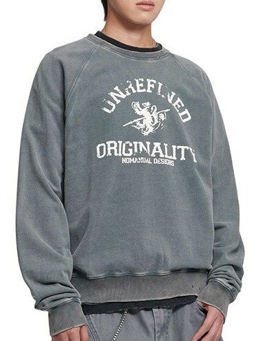【NOMANUAL】UNREFINED EMBLEM RAGLAN SWEATSHIRT