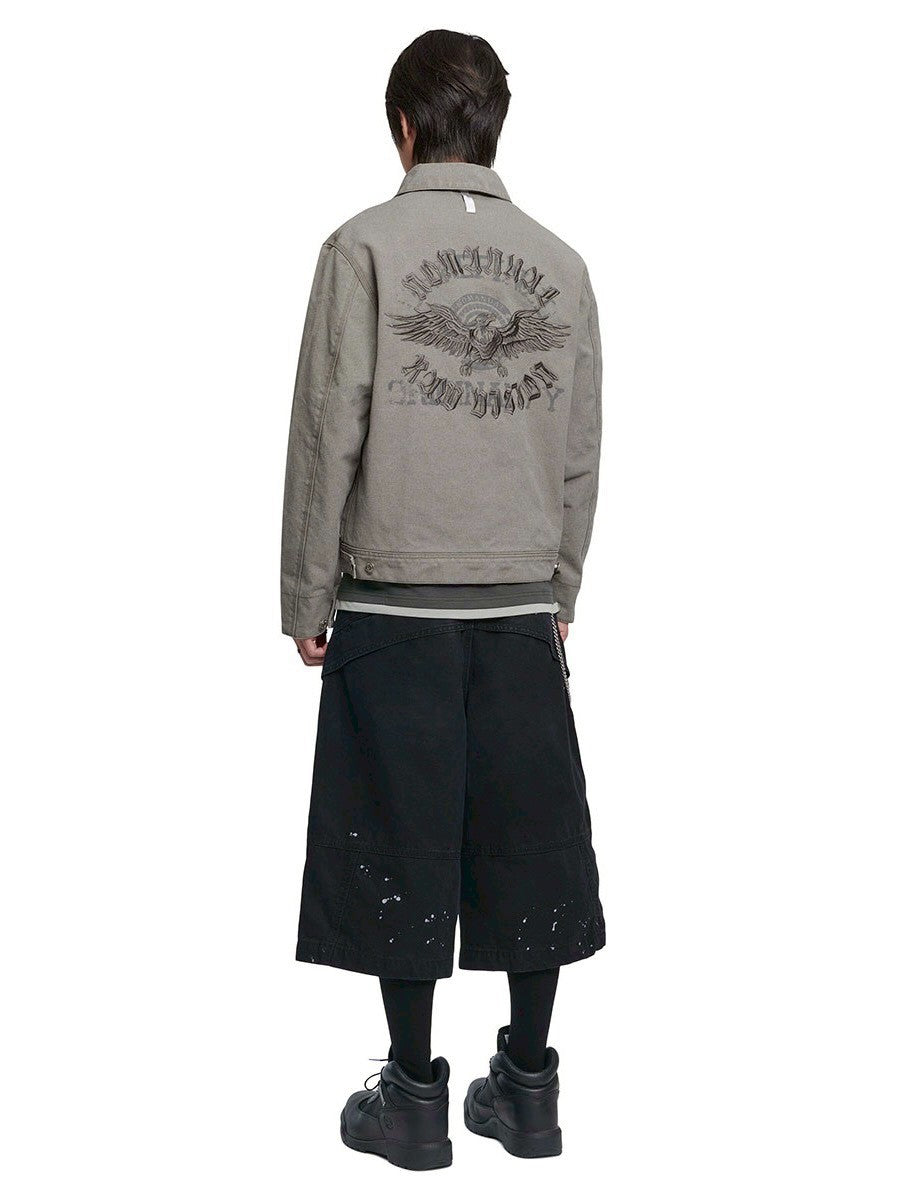 【NOMANUAL】PAINTED DOUBLE KNEE SHORTS