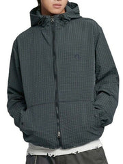 【NOMANUAL】HOODED CHECK WIND JACKET