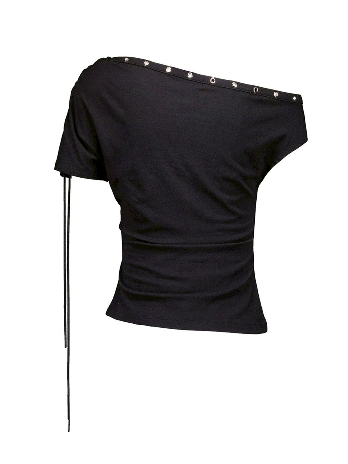 【NOT KNOWING】One Shoulder Lace Up Top