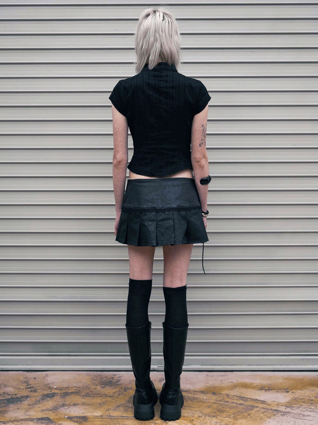 【NOT KNOWING】Double Lace Up Blouse