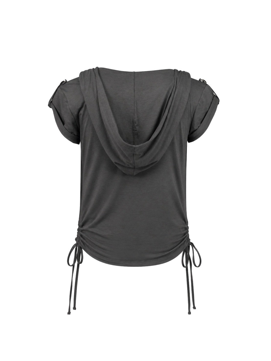 【NOT KNOWING】Mili Drape Half Hoodie