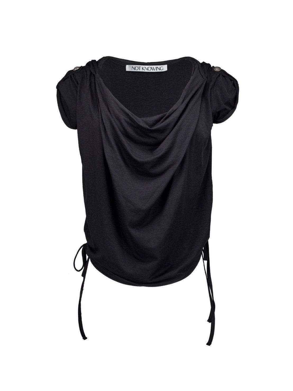【NOT KNOWING】Mili Drape Half Hoodie