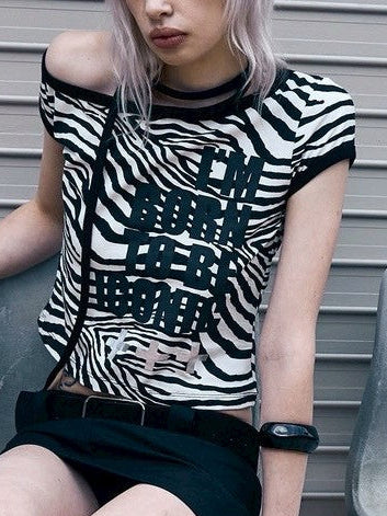 【NOT KNOWING】One Shoulder Ringer Top