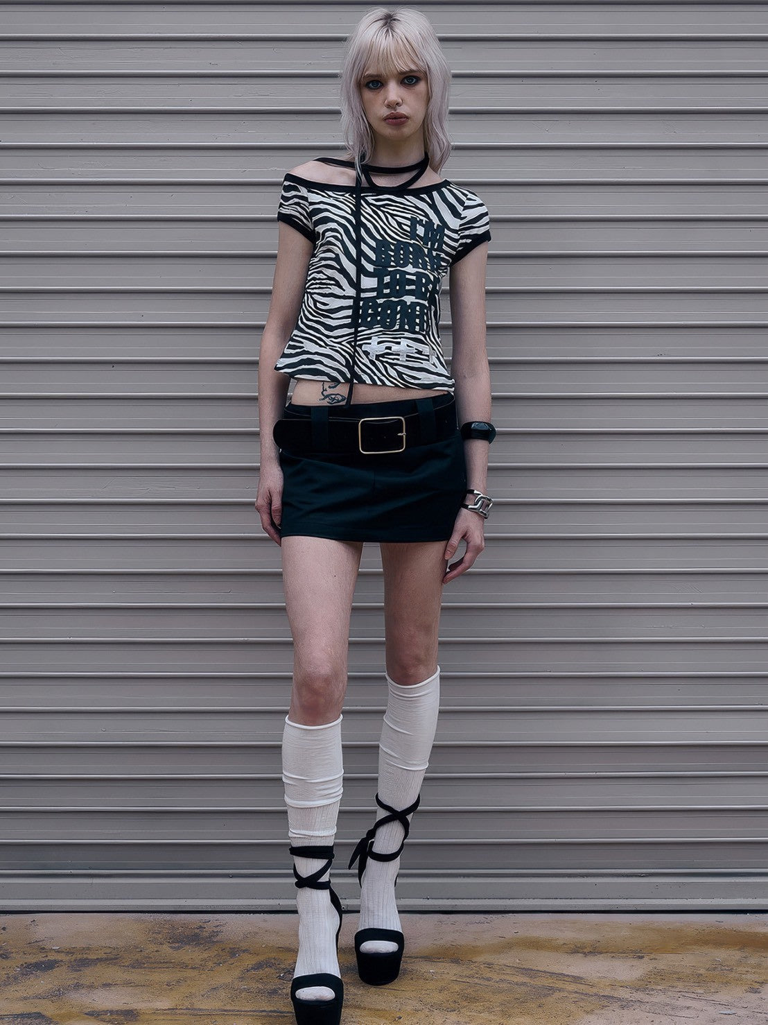 【NOT KNOWING】One Shoulder Ringer Top