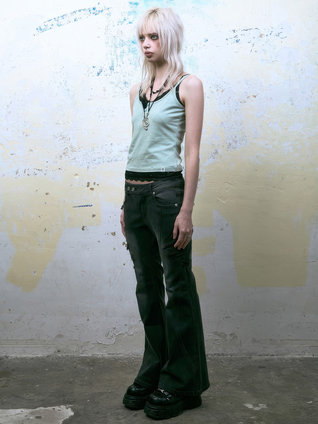 【NOT KNOWING】Lace Layered Cami Set