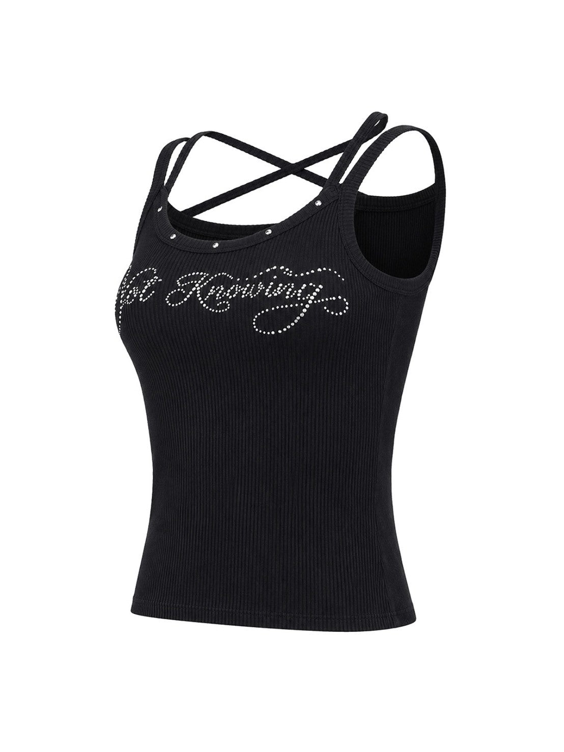 【NOT KNOWING】Hotfix Ribbed Tank Top