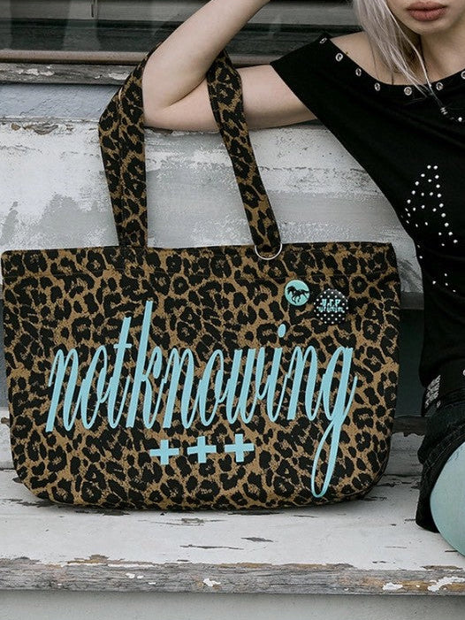 【NOT KNOWING】Big Logo Cotton Tote Bag