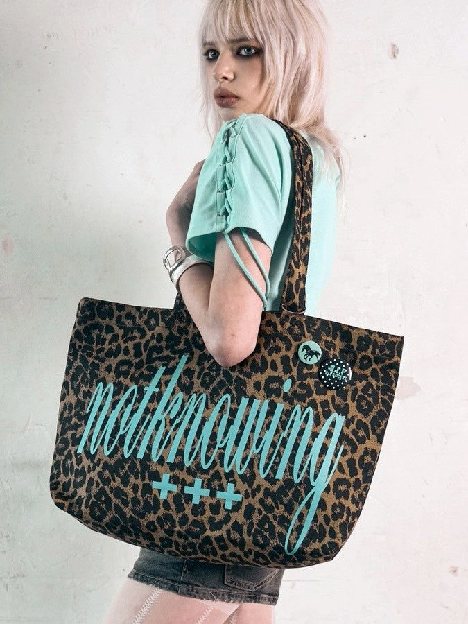【NOT KNOWING】Big Logo Cotton Tote Bag