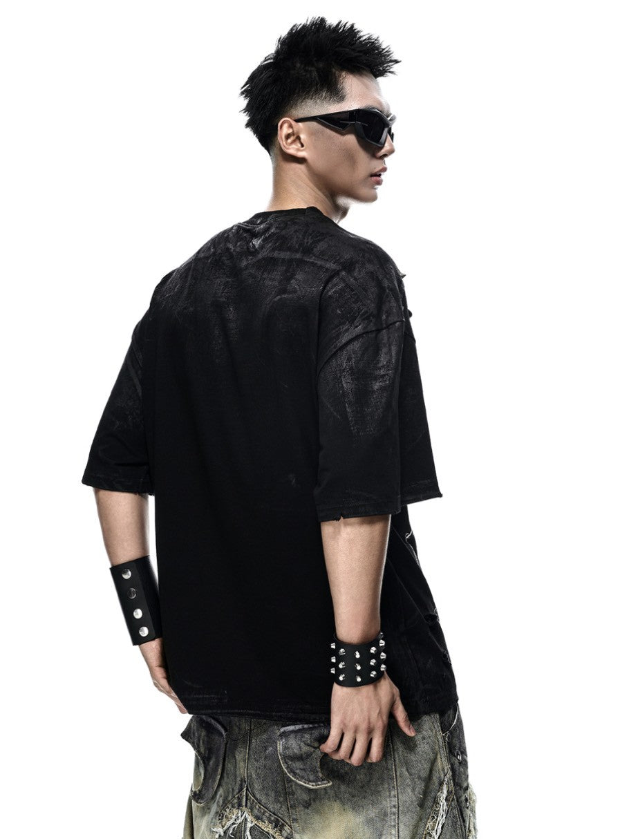【RICH】Hardcore Waxed Oversize T-shirt