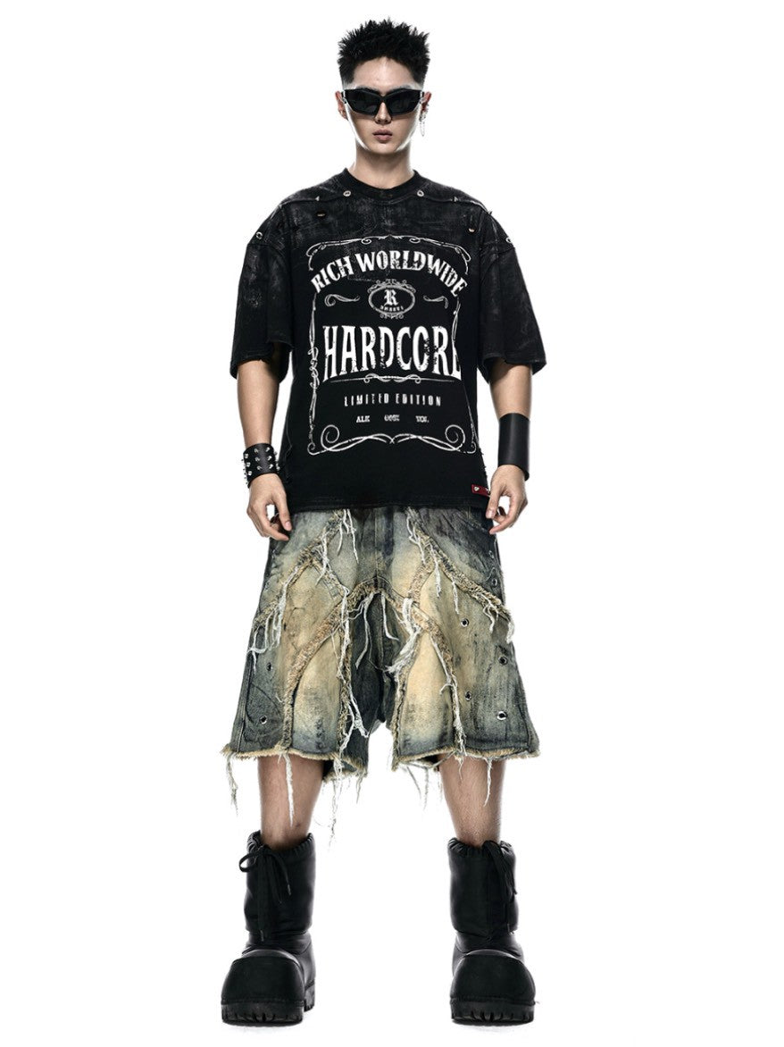 【RICH】Hardcore Waxed Oversize T-shirt