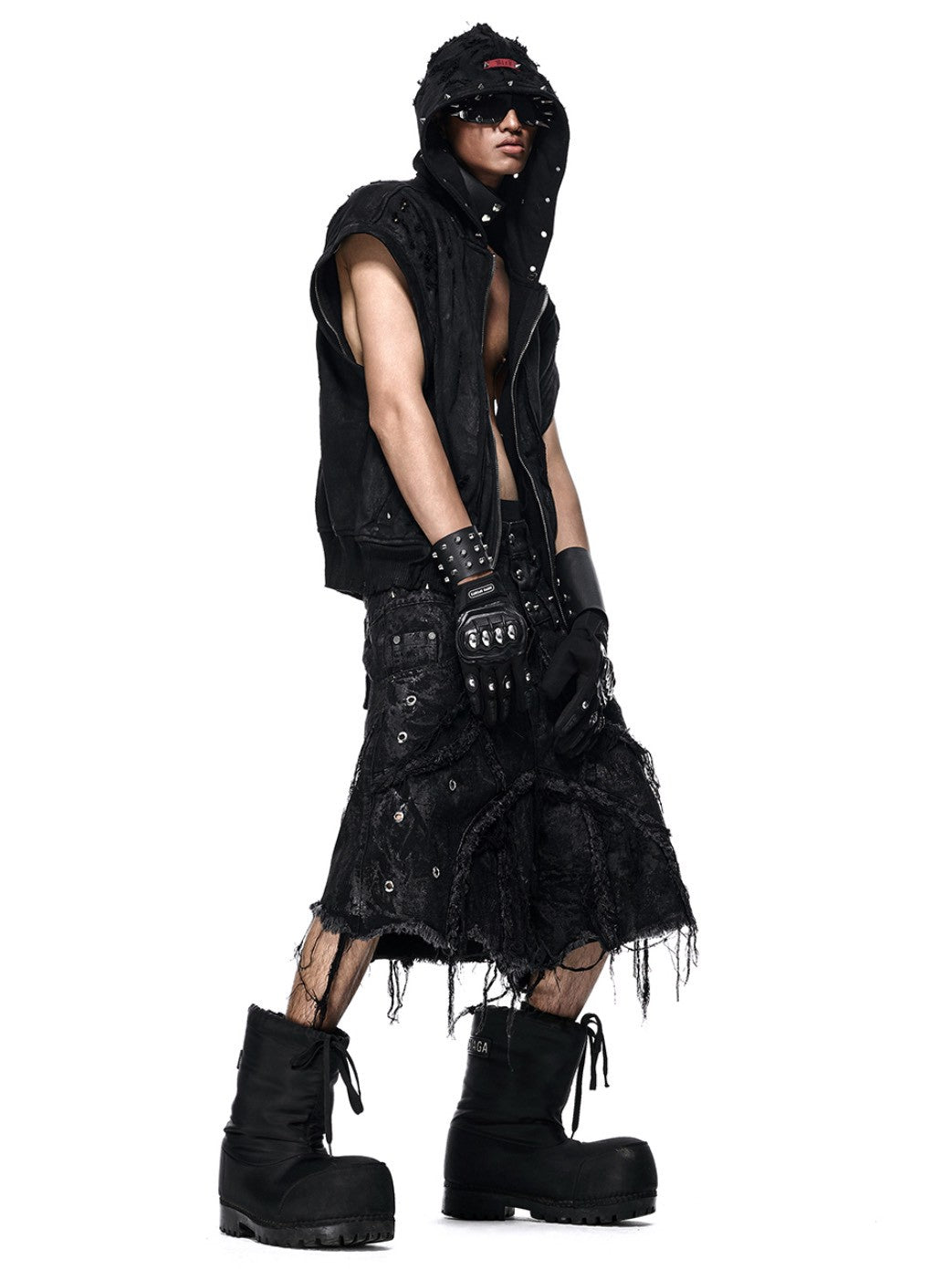 【RICH】VAMP BLACK WAXED SHORT