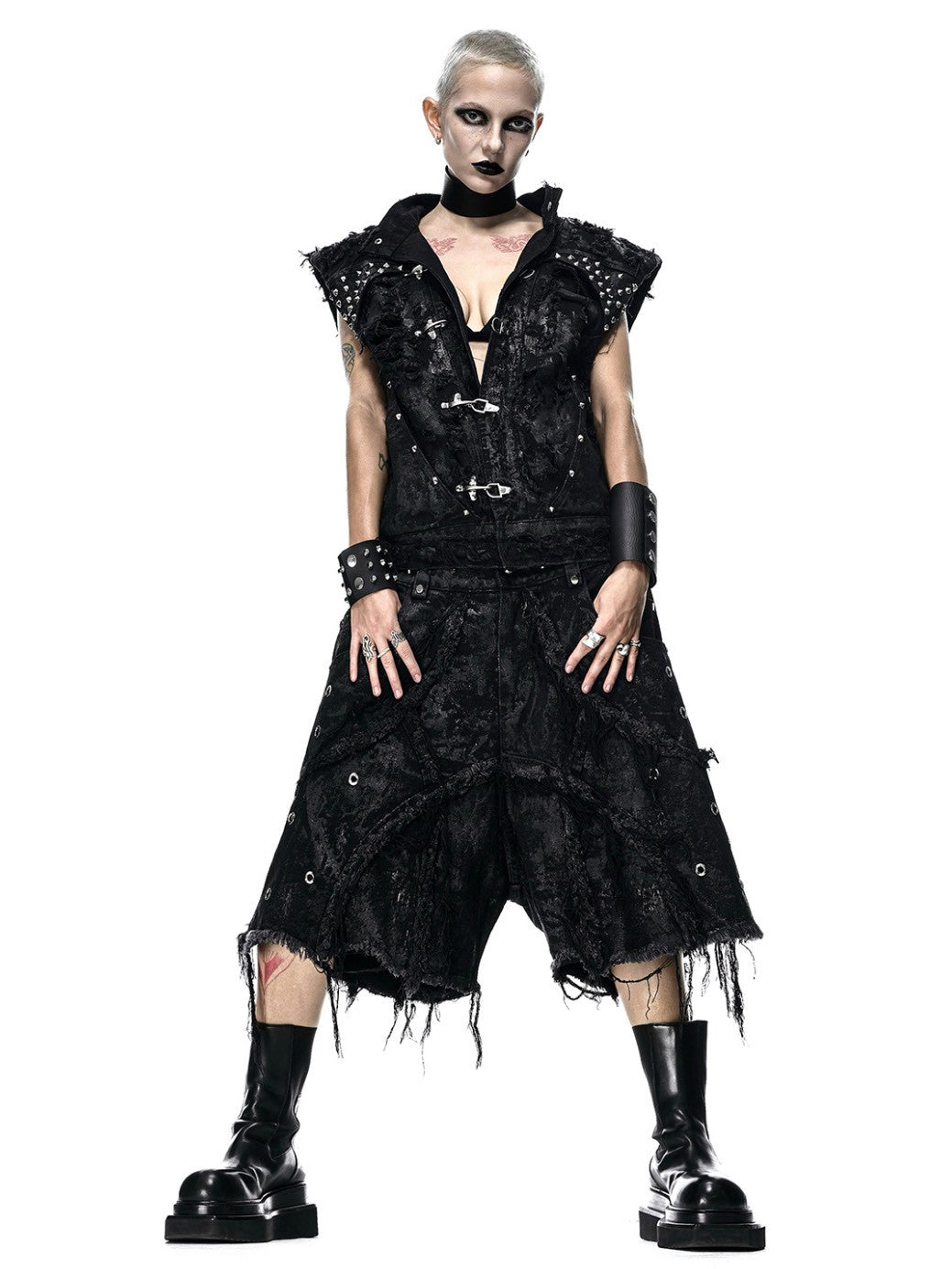 【RICH】VAMP BLACK WAXED SHORT