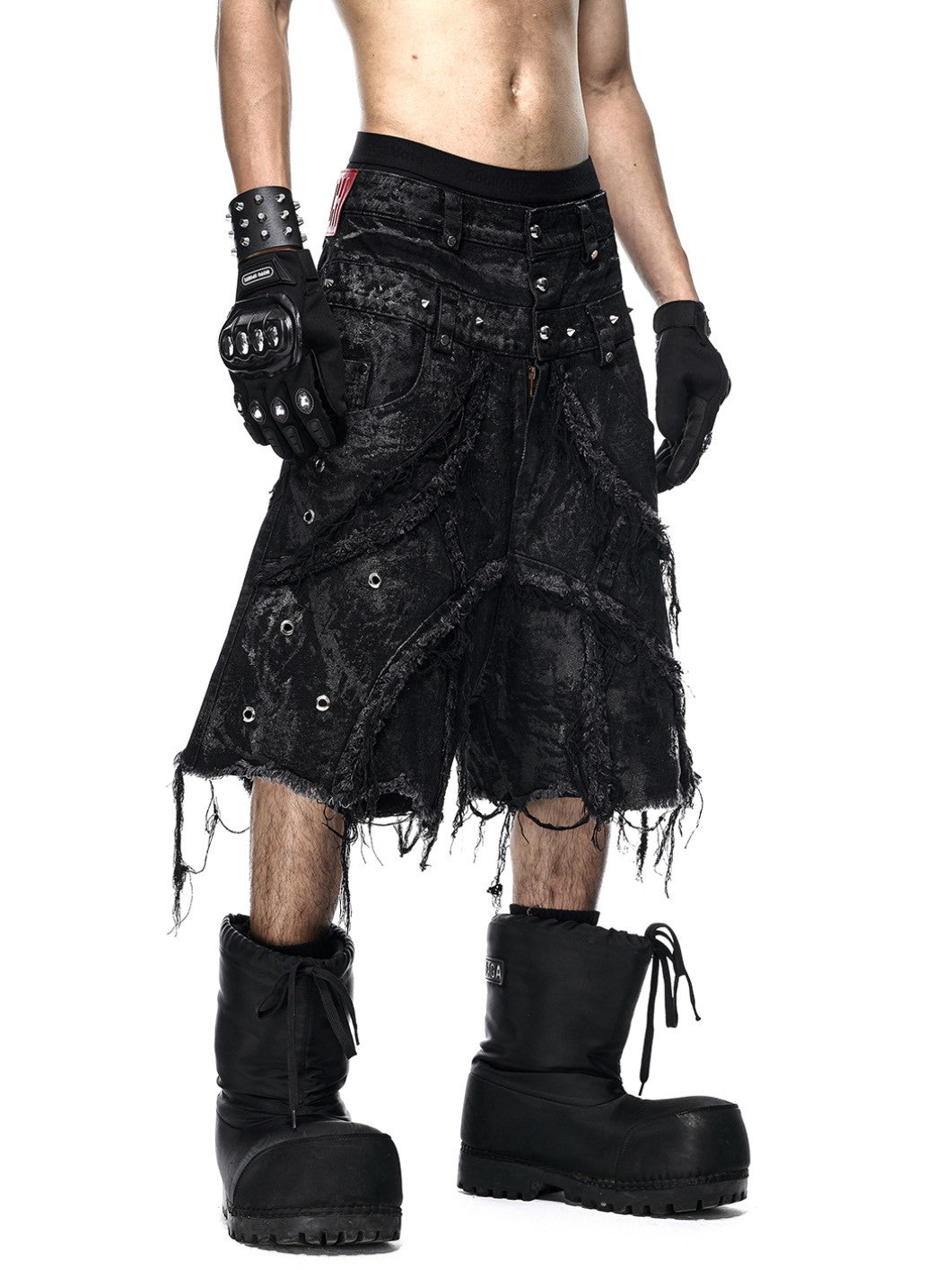 【RICH】VAMP BLACK WAXED SHORT