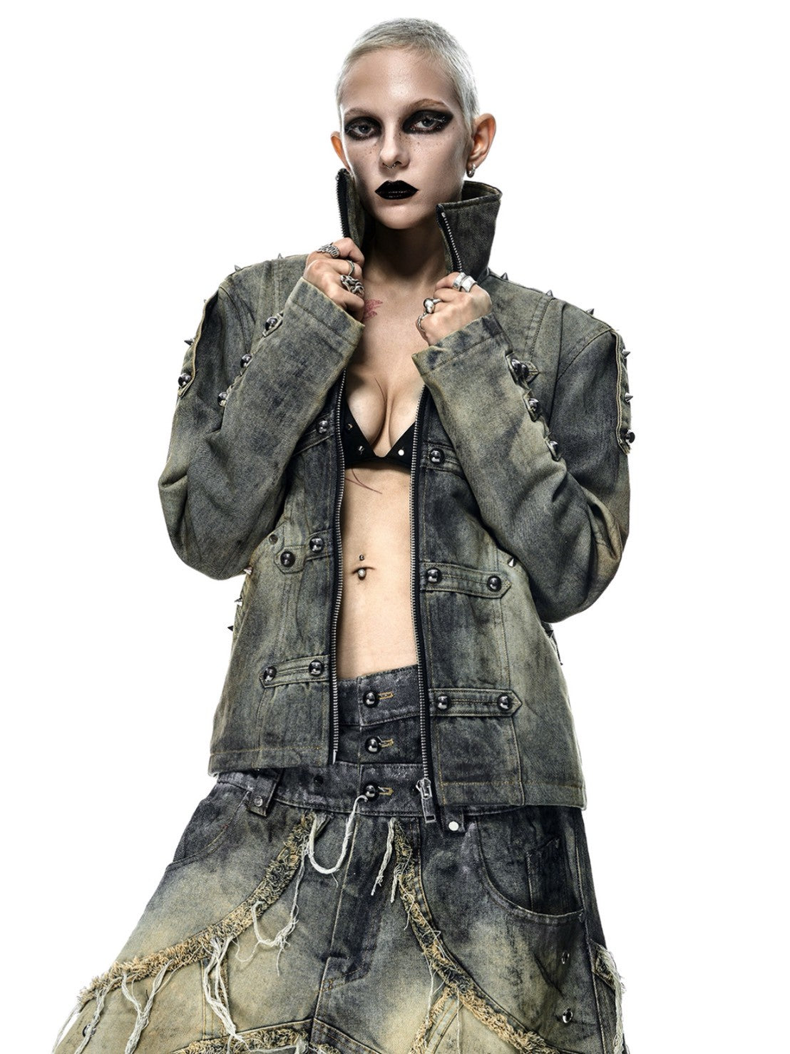 【RICH】NAPOLEON DIRT WASHED DENIM JACKET