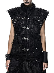 【RICH】Ripped Wax Denim Vest