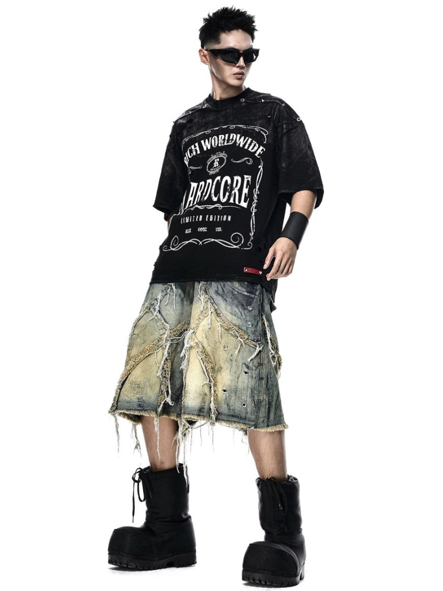 【RICH】Hardcore Waxed Oversize T-shirt