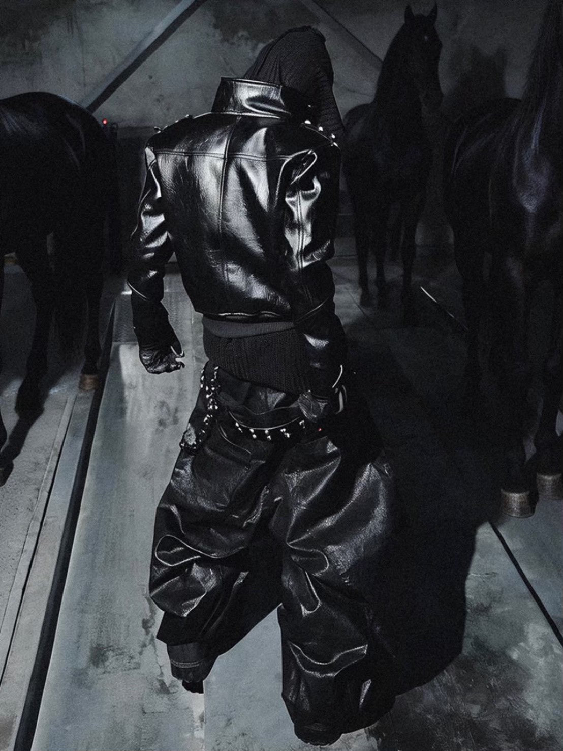 【RICH】Mock Double Waist Wide Leg Pants