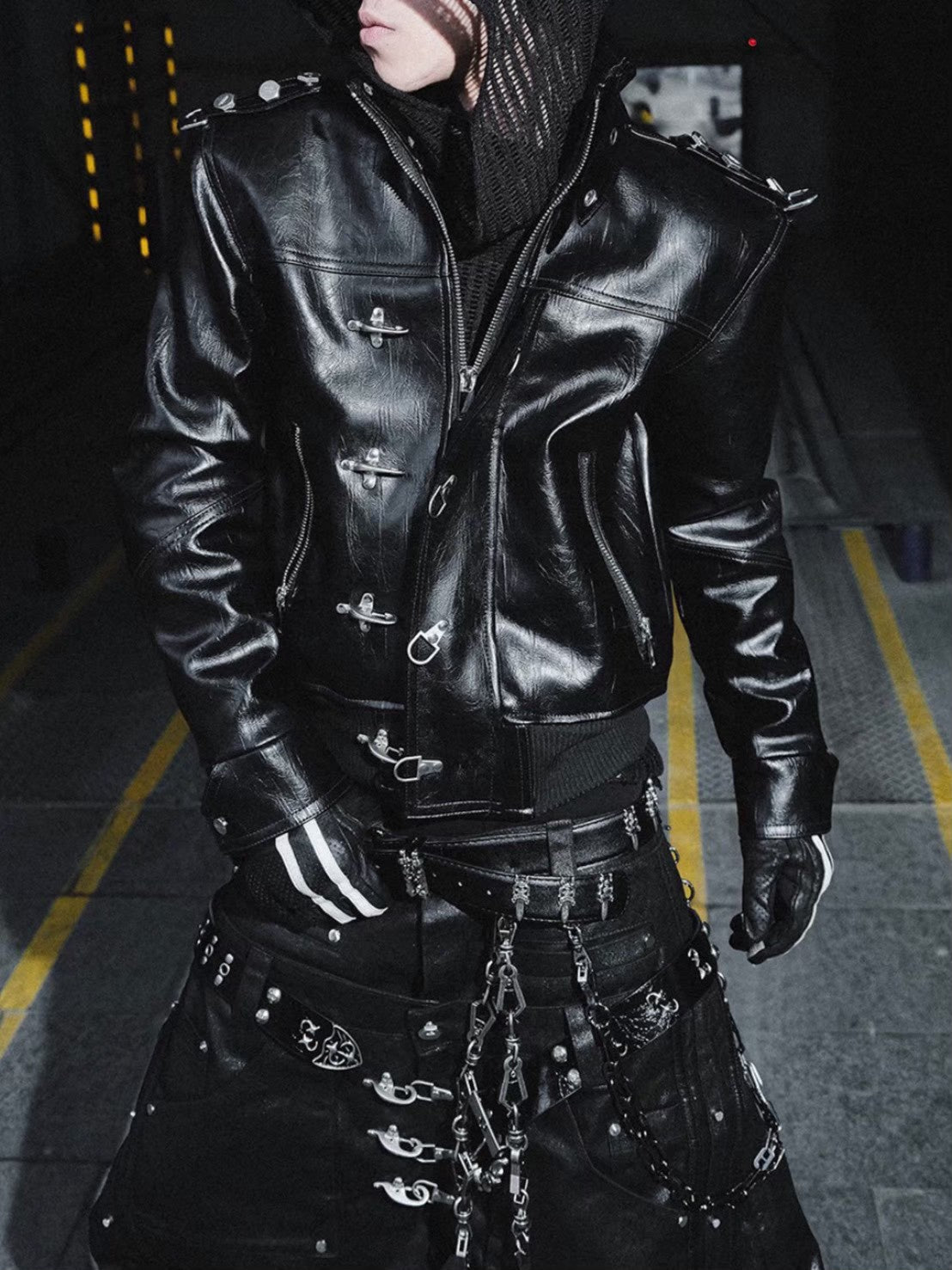 【RICH】Mock Double Waist Wide Leg Pants