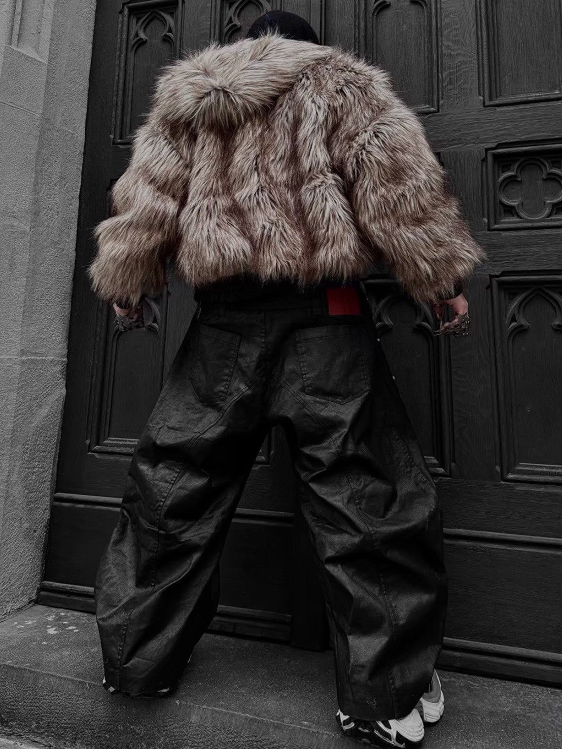 【RICH】Mock Double Waist Wide Leg Pants