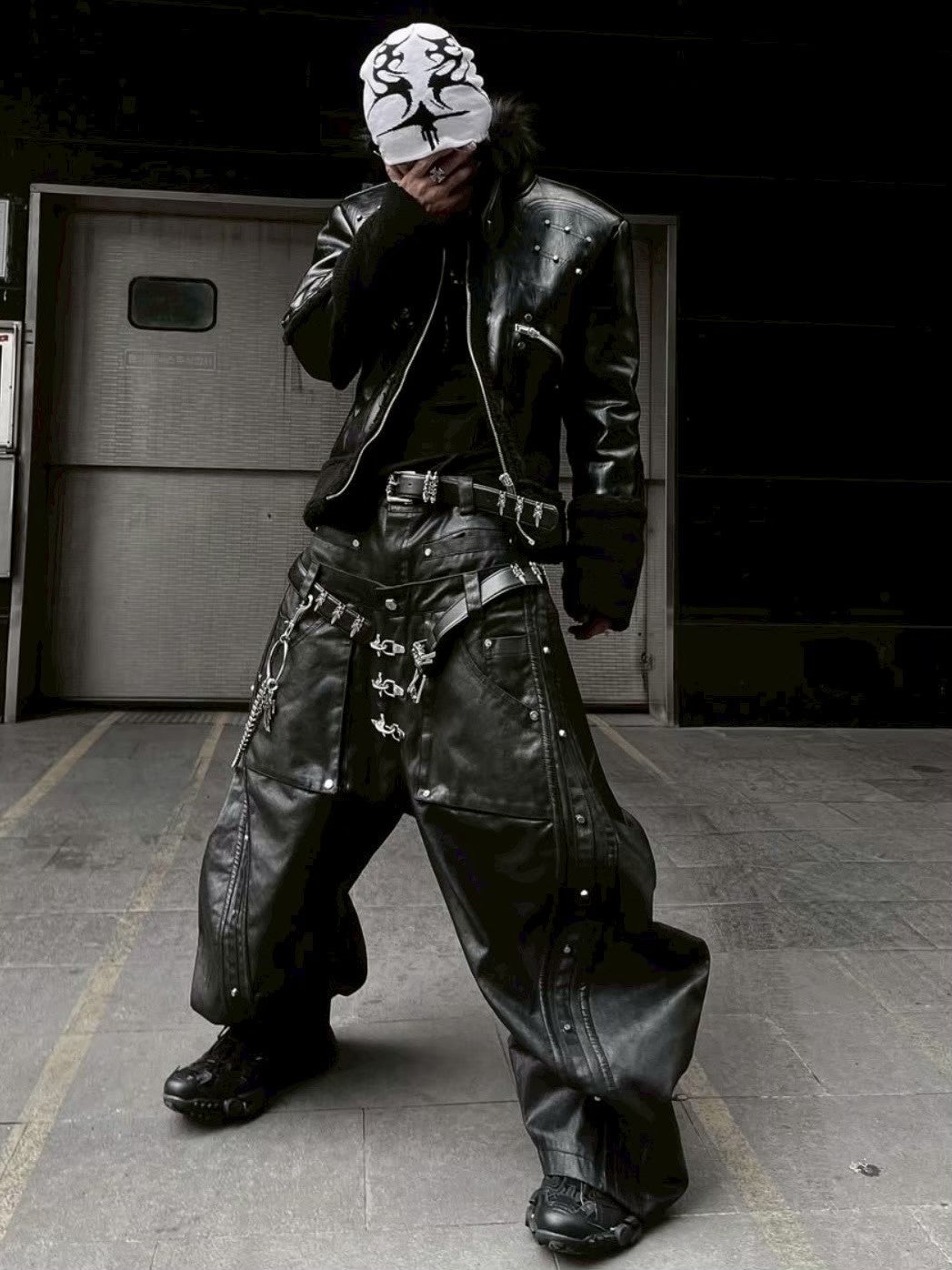 【RICH】Mock Double Waist Wide Leg Pants