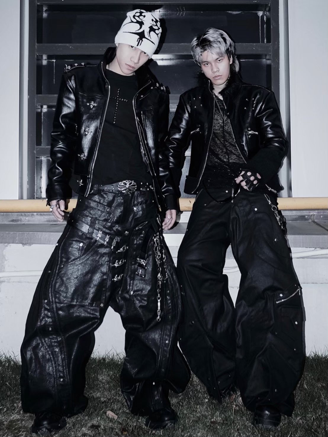 【RICH】Mock Double Waist Wide Leg Pants