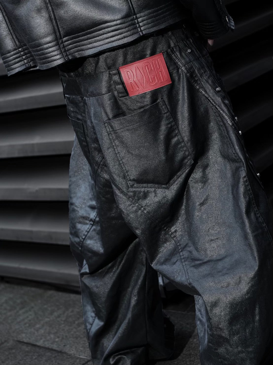 【RICH】Mock Double Waist Wide Leg Pants