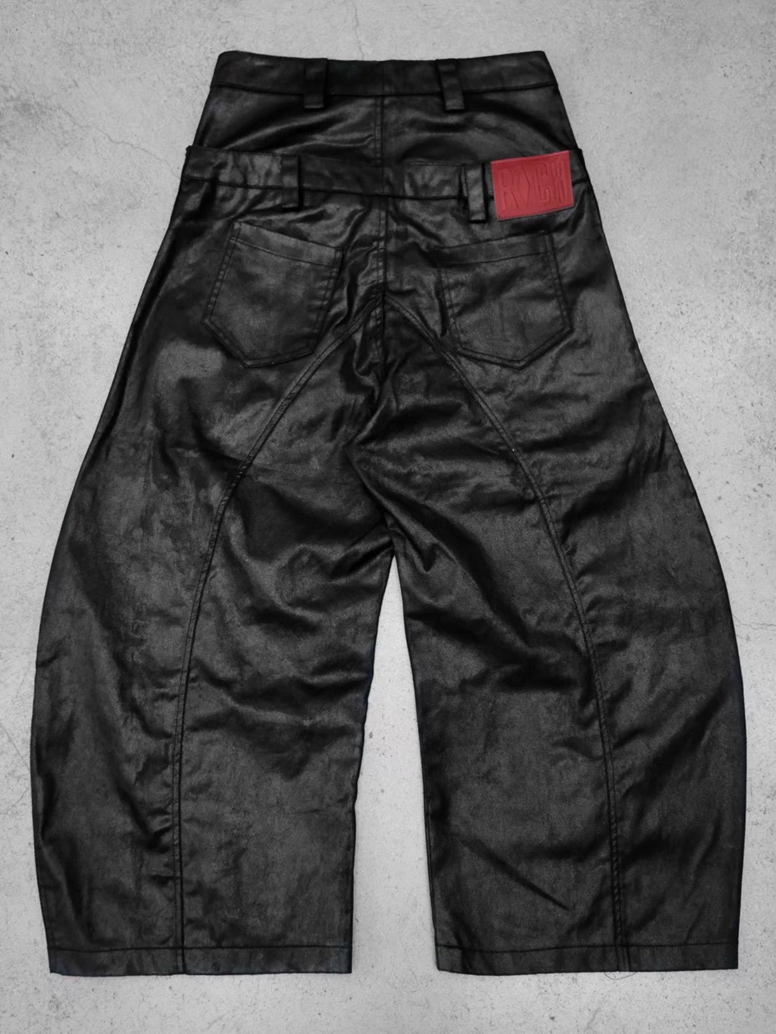 【RICH】Mock Double Waist Wide Leg Pants