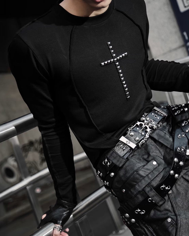 【RICH】Riveted Cross Slim Longsleeve