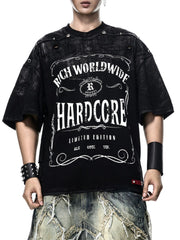 【RICH】Hardcore Waxed Oversize T-shirt