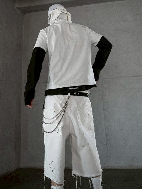 【roaringrad】Painting Denim Bermuda Pants