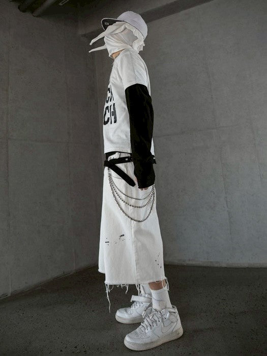 【roaringrad】Painting Denim Bermuda Pants