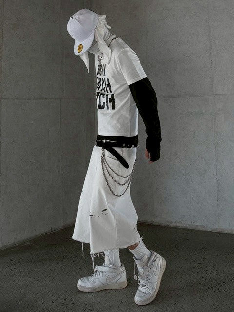【roaringrad】Painting Denim Bermuda Pants