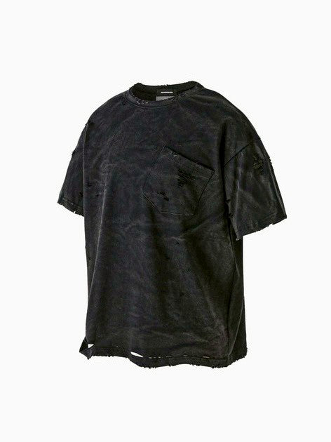 【roaringrad】Washed Destroyed T-shirt