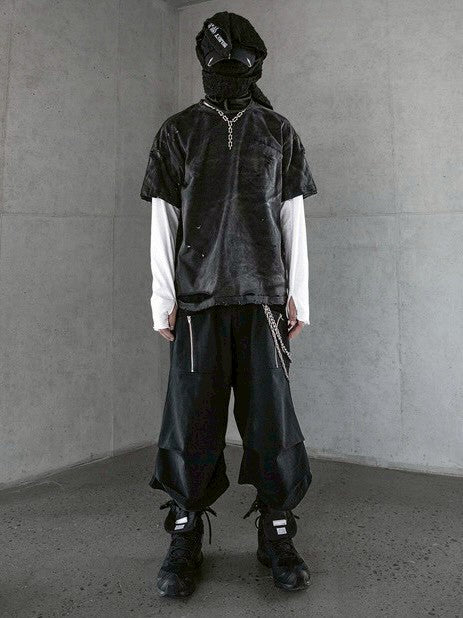 【roaringrad】Washed Destroyed T-shirt