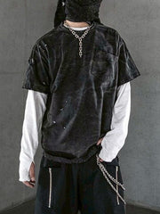 【roaringrad】Washed Destroyed T-shirt