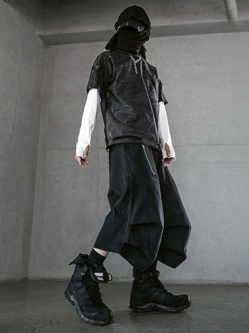 【roaringrad】Washed Destroyed T-shirt