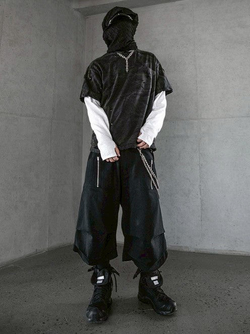 【roaringrad】Washed Destroyed T-shirt