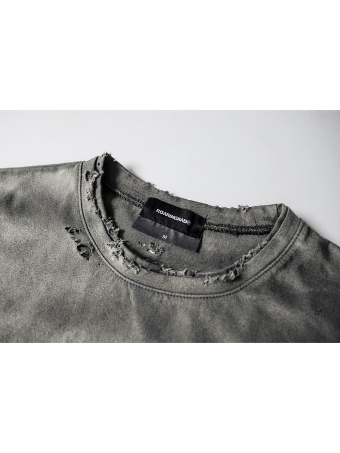 【roaringrad】Washed Destroyed T-shirt