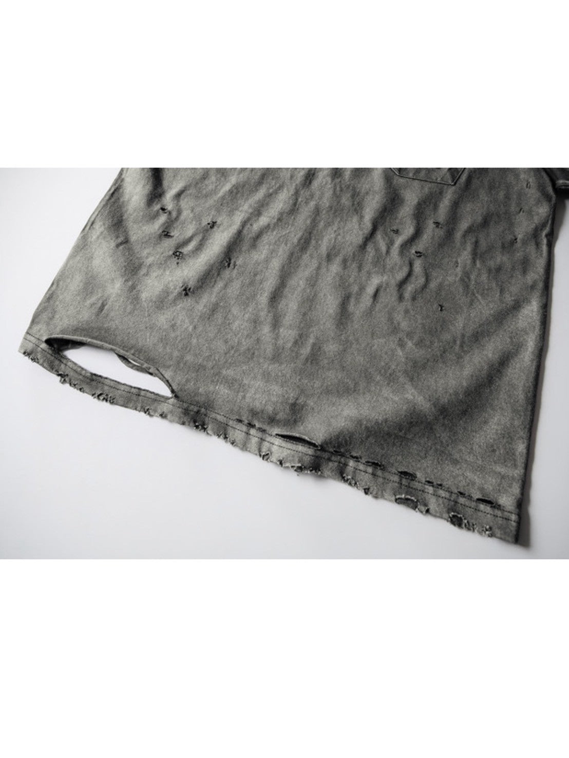 【roaringrad】Washed Destroyed T-shirt